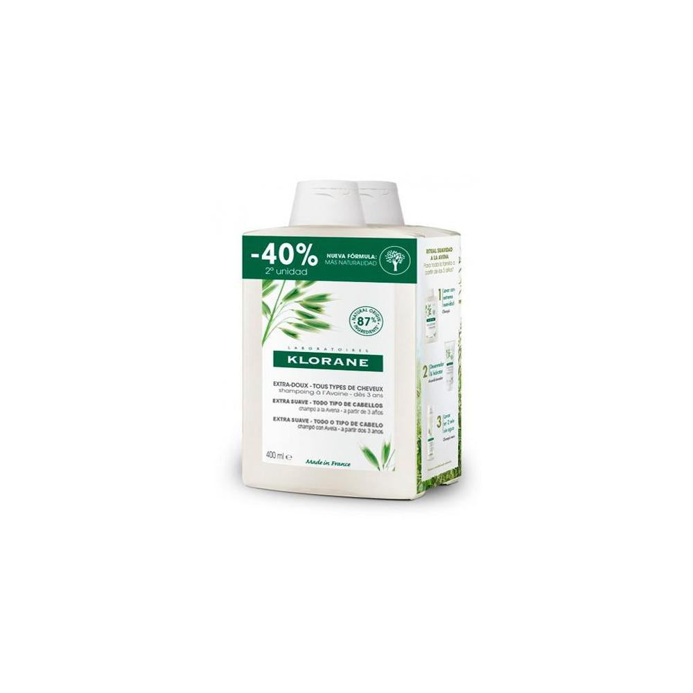Klorane champu leche avena 2x400ml